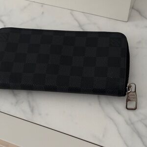 Louis Vuitton Dark Checkered Zip Wallet